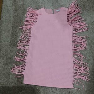 Pink Fringed Midi Dress
